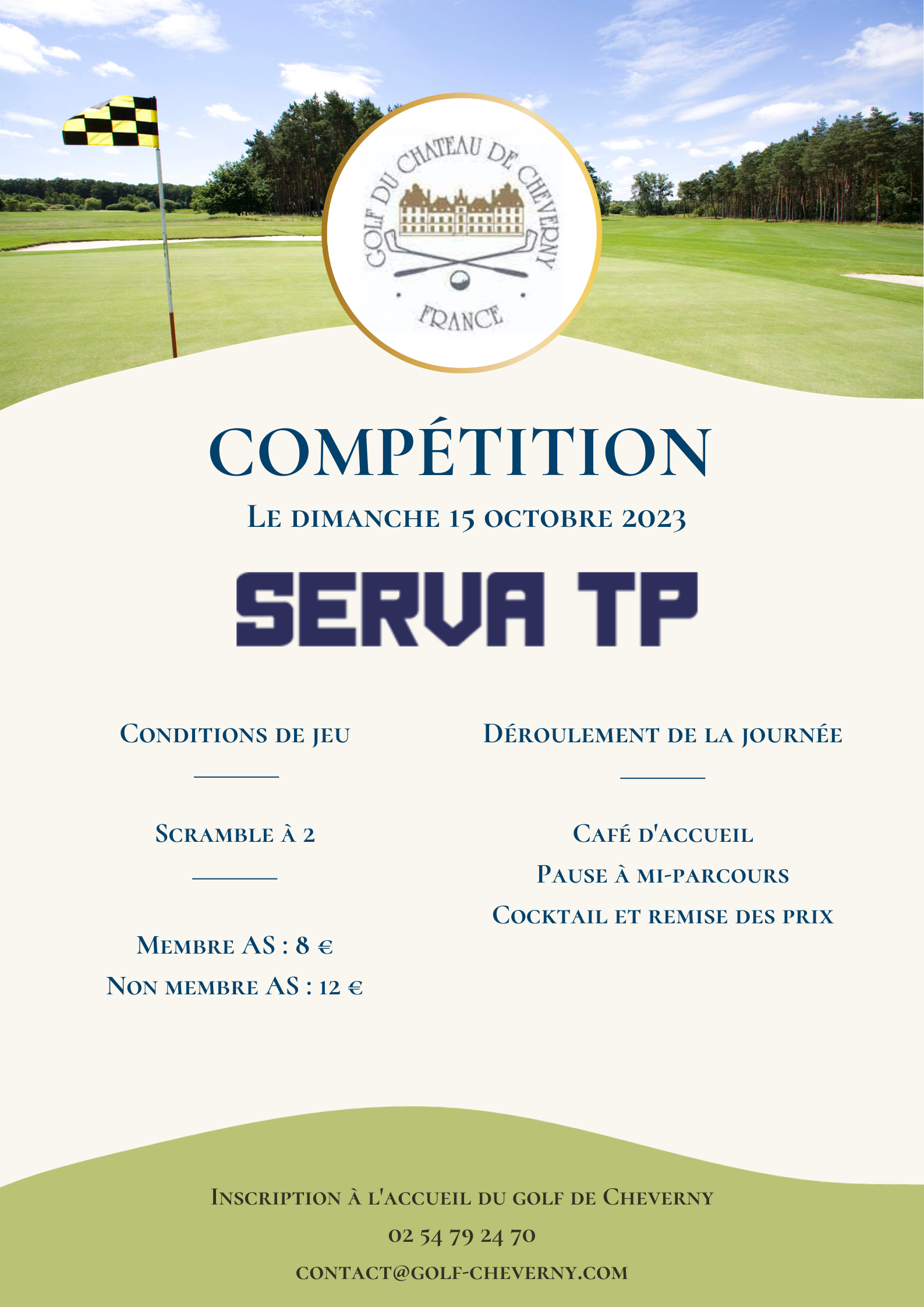 promotion d'événement sportif (marathon de marche, journée de golf, journée de tennis) Affiche Style Net Entreprise en Crème Bleu Foncé (4)